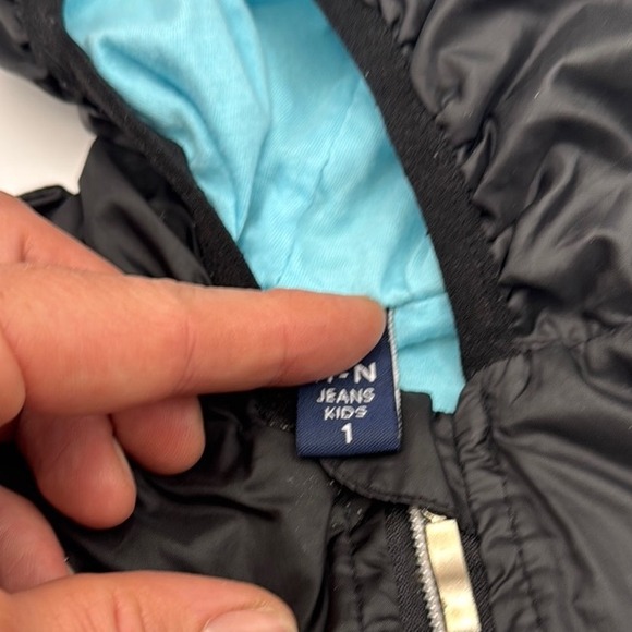 Adidas‎ Classic Vintage Zip Up Hooded Rain  Jacket  Black Red White Youth Size 1 - Picture 4 of 4